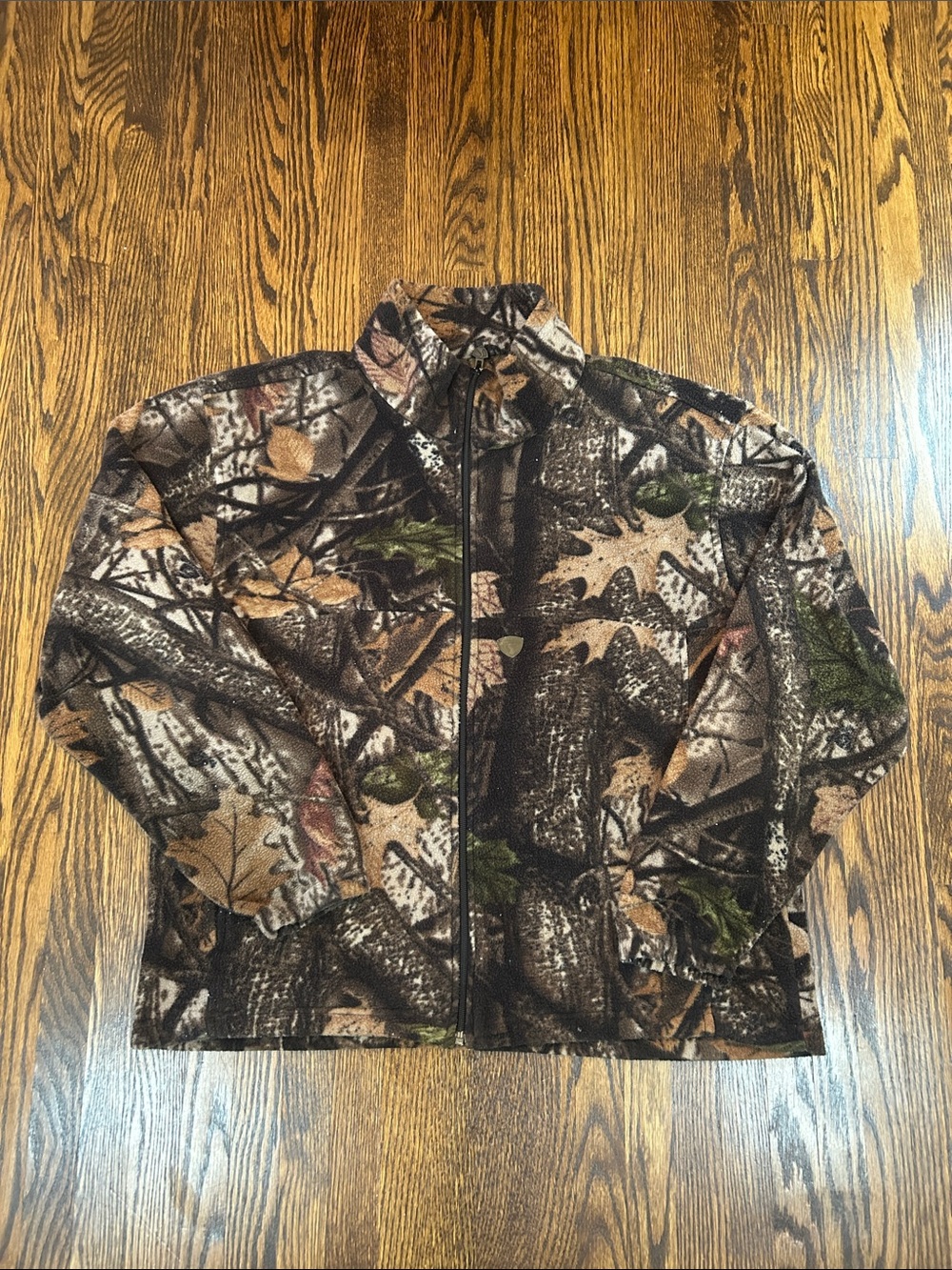 Camo Fleece Zip Up Sweater